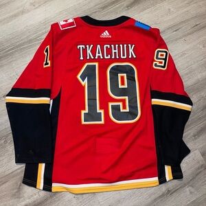 adidas Calgary Flames Johnny Tkachuk #19 Red Black Hockey Jersey